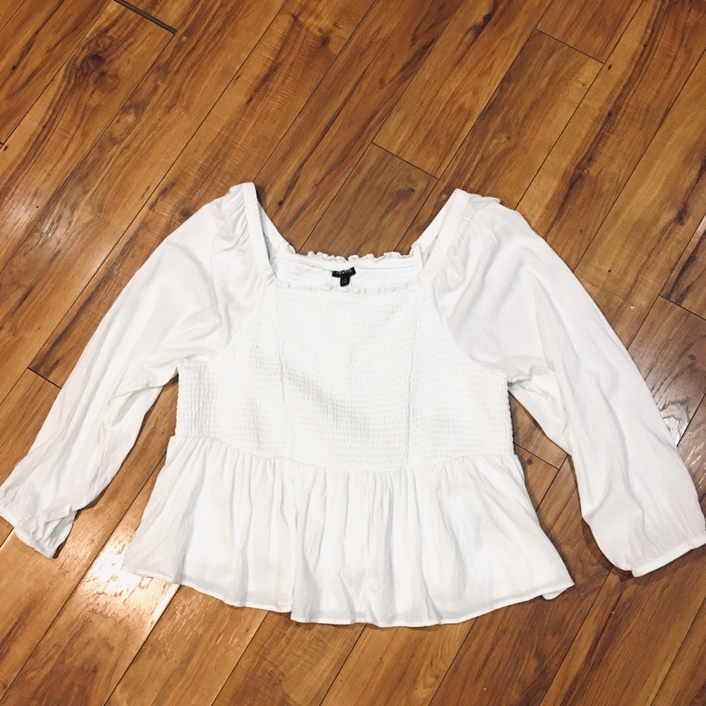 Torrid 3 boho jersey knit cottage farmhouse cinched shirt blouse top whi…